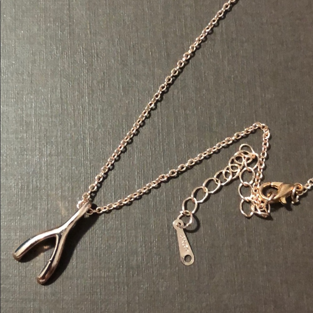 Wishbone Necklace- Rose Gold N6 - Picture 3 of 3